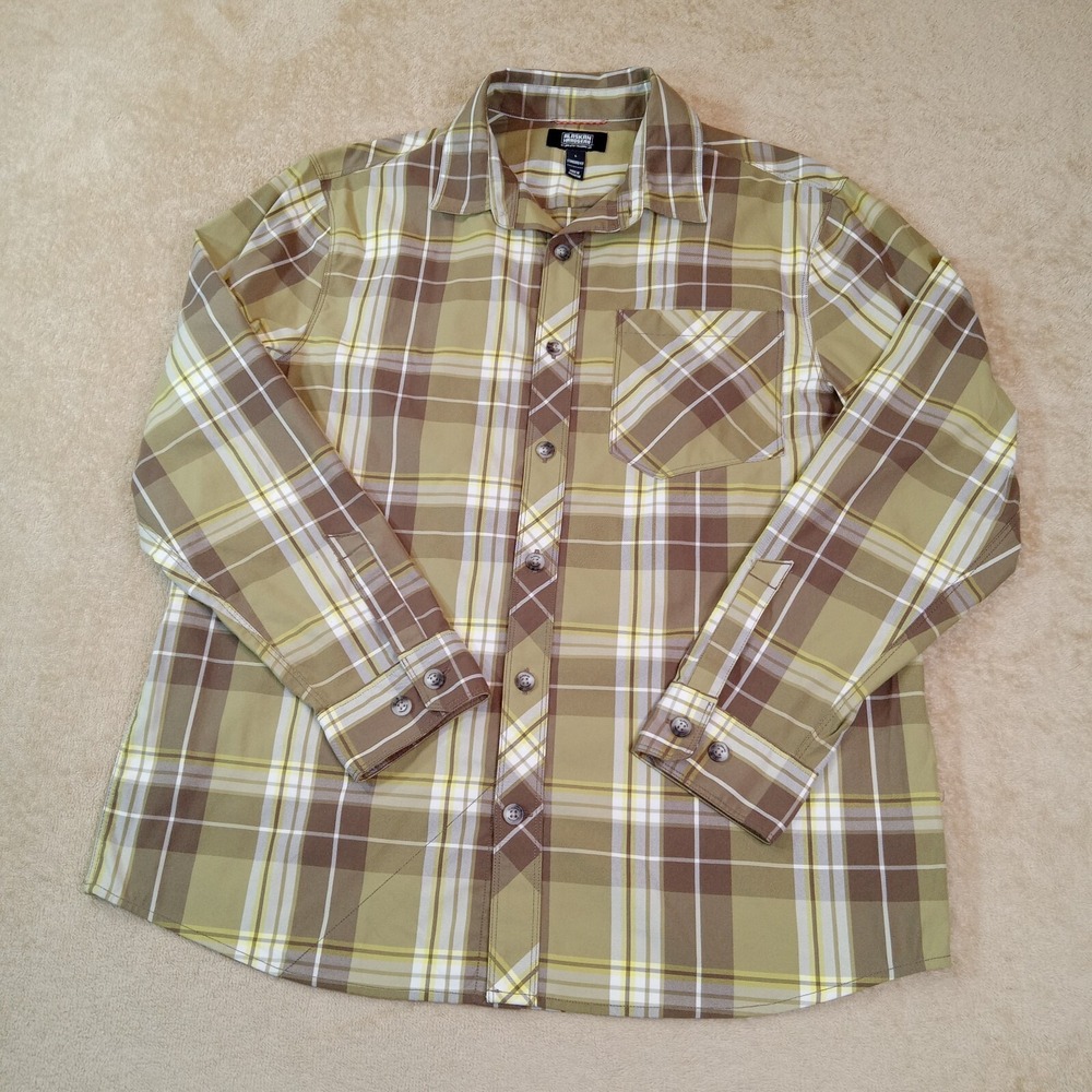 Alaskan Hardgear Long Sleeve Button Up Shirt Men's Standard Fit Large Green